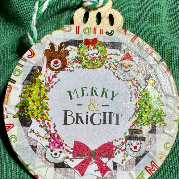 Set of 4 New Handmade 3x3” Rustic Wooden Decoupage Christmas Tree Ornaments $40 - Picture 4 of 9